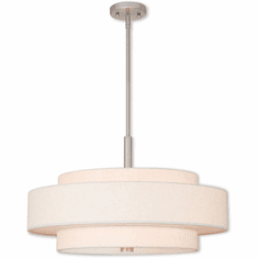 Livex 52138-91 Meridian Brushed Nickel 24" Drum Pendant Lighting