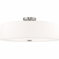 Livex 52142-91 Meridian Brushed Nickel Flush Mount Lighting