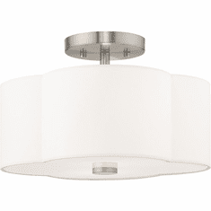 Livex 52152-91 Chelsea Brushed Nickel Flush Mount Light Fixture