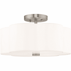 Livex 52153-91 Chelsea Brushed Nickel Flush Mount Lighting Fixture