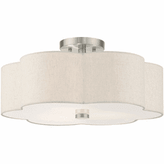 Livex 58064-91 Solstice Brushed Nickel 18" Flush Ceiling Light Fixture
