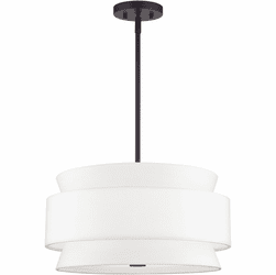 Livex 60023-07 Fontana Contemporary Bronze Drum Pendant Lighting