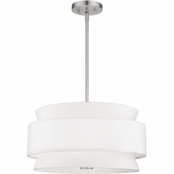 Livex 60023-91 Fontana Contemporary Brushed Nickel Drum Pendant Light