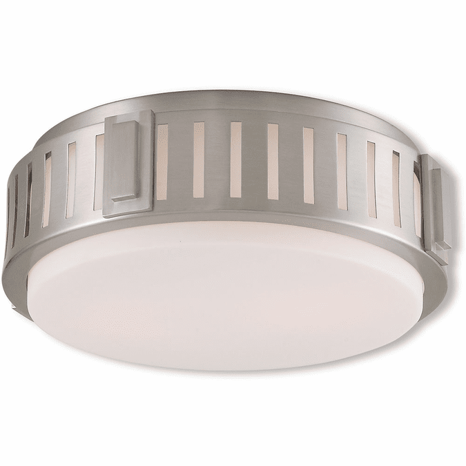 Livex 6551291 Portland Brushed Nickel 13" Overhead Lighting Fixture
