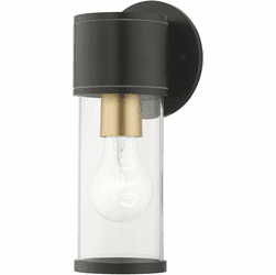 Livex 71921-07 Atlantic Contemporary Bronze with Antique Gold 10" Outdoor Lighting Wall Sconce