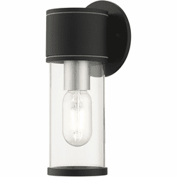 Livex 71921-14 Atlantic Contemporary Textured Black with Antique Silver 10" Exterior Wall Sconce Lighting