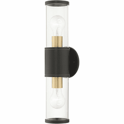 Livex 71922-07 Atlantic Contemporary Bronze with Antique Gold 17" Outdoor Wall Lighting Sconce