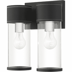 Livex 71926-14 Atlantic Modern Textured Black with Antique Silver Outdoor Sconce Lighting