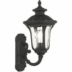 Livex 7850-14 Oxford Textured Black Exterior 16" Wall Lighting Sconce