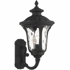 Livex 7852-14 Oxford Textured Black Outdoor 19" Wall Light Sconce