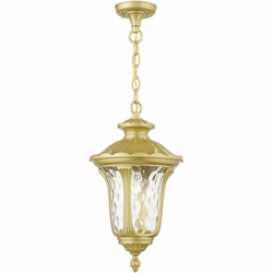 Livex 7854-33 Oxford Traditional Soft Gold Outdoor Hanging Pendant Light