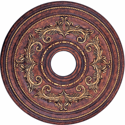 Livex 8200-63 Traditional Verona Bronze with Aged Gold Leaf Accents 22.5" Ceiling Medallion