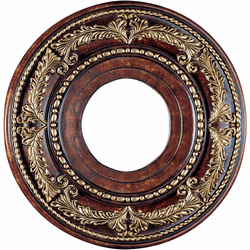 Livex 8204-63 Traditional Verona Bronze with Aged Gold Leaf Accents 12" Ceiling Medallion