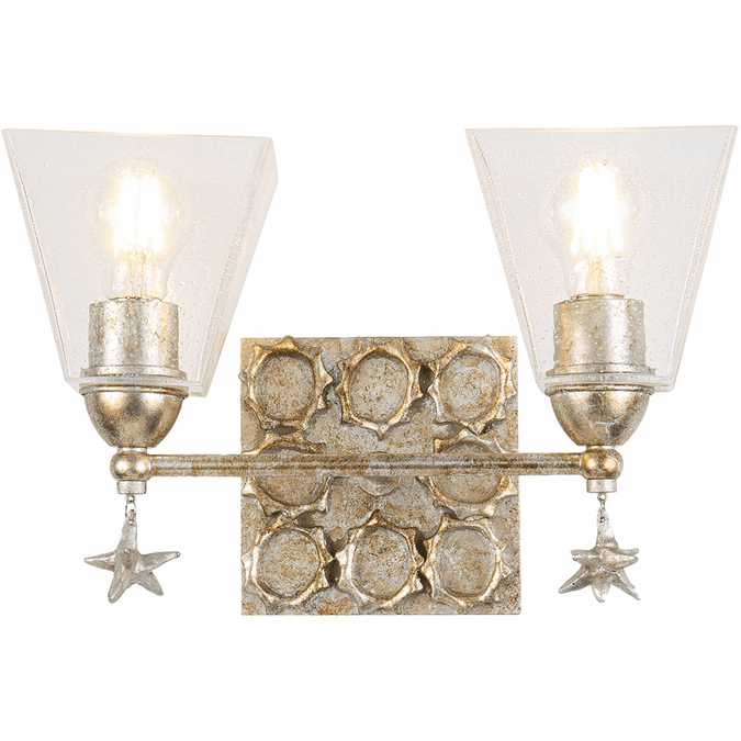 Lucas McKearn BB1002S-2 Star Modern Gold Leaf 2-Light Bathroom Sconce Lighting