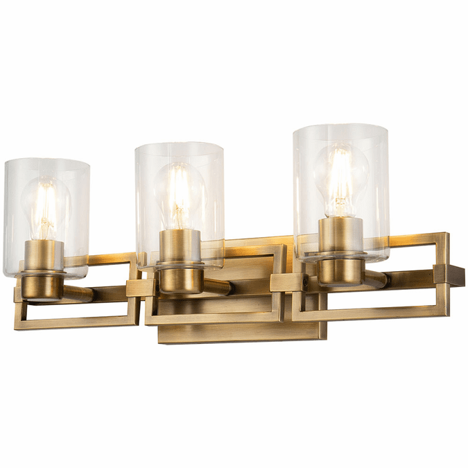 Lucas McKearn BB90117ATB-3 Estes Modern Antique Brass 3-Light Bathroom ...