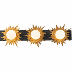 Lucas McKearn BB90417-3 Soleil Modern Weathered Zinc / Gold LED 3-Light Vanity Lighting
