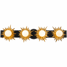 Lucas McKearn BB90417-4 Soleil Contemporary Weathered Zinc / Gold 4-Light Bath Lighting Fixture