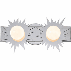 Lucas McKearn BB90417PC-2 Soleil Contemporary Polished Chrome LED 2-Light Bathroom Lighting Fixture