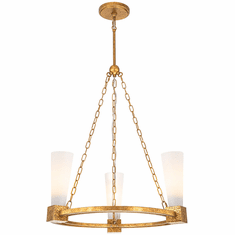 Lucas McKearn CH30208G-3 Kristy Contemporary Distressed Gold Chandelier Light