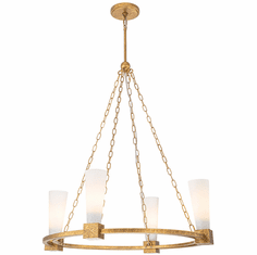 Lucas McKearn CH30208G-4 Kristy Contemporary Distressed Gold Chandelier Lamp