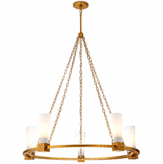 Lucas McKearn CH30208G-5 Kristy Modern Distressed Gold Chandelier Lamp