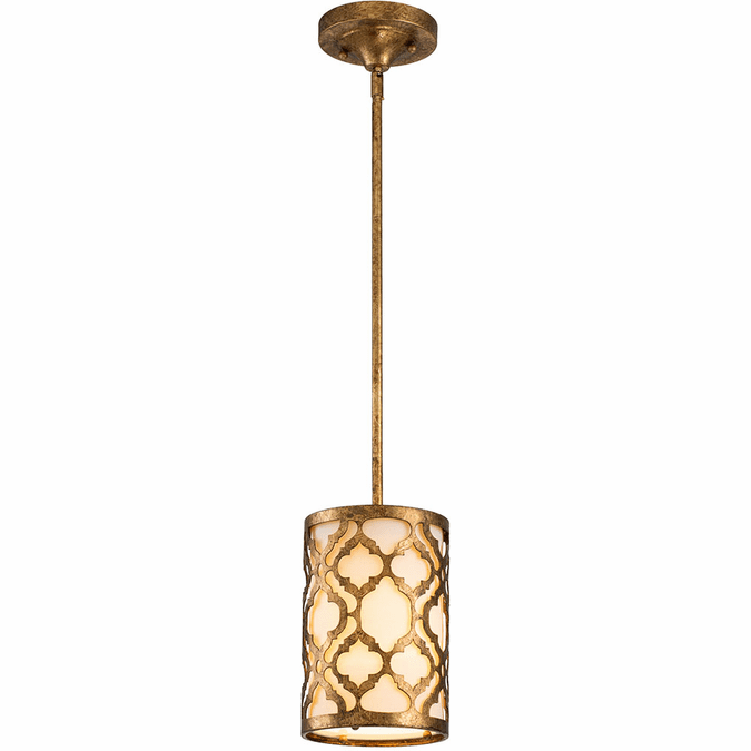Lucas McKearn GN/ARABELLA/MP Arabella Contemporary Distressed Gold Mini Drum Pendant Light Fixture