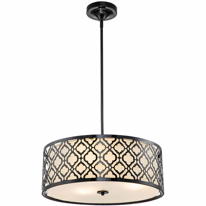Lucas McKearn GN/ARABELLA/P/L-BLK Arabella Modern Black 21" Drum Ceiling Pendant Light