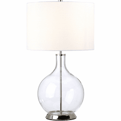Lucas McKearn ORB-CLEAR-PN-WHT Orb Modern Polished Nickel Table Light