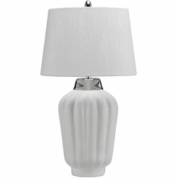 Lucas McKearn QN-BEXLEY-TL-WPN Bexley Contemporary White / Polished Nickel Table Light