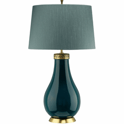 Lucas McKearn QN-HAVERING-TL Havering Contemporary Azure Turquoise Table Lamp