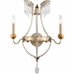 Lucas McKearn SC1035-2 Lemuria Traditional Distressed Silver and Gold Wall Lamp