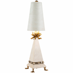 Lucas McKearn TA1001 Leda Modern Gold Leaf Table Top Lamp