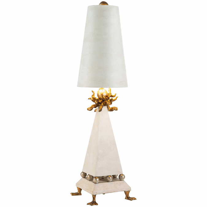Lucas McKearn TA1001 Leda Modern Gold Leaf Table Top Lamp