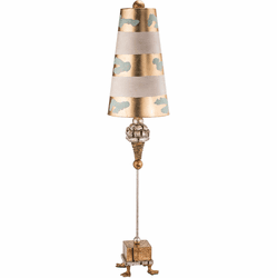 Lucas McKearn TA1002 Pompadour Luxe Contemporary Gold / Silver Leaf Buffet Table Lamp