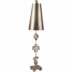Lucas McKearn TA1014 Fragment Contemporary Silver Leaf Buffet Side Table Lamp