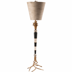 Lucas McKearn TA1027 Flambeau Contemporary Black and Cream Buffet Lighting Table Lamp