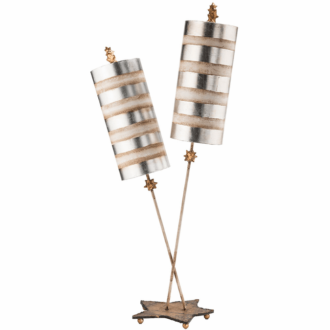 Lucas McKearn TA1029 Nettle Luxe Contemporary Silver Side Table Lamp