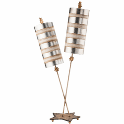 Lucas McKearn TA1029 Nettle Luxe Contemporary Silver Side Table Lamp