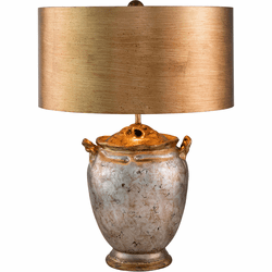 Lucas McKearn TA1118 Modern Antiqued Silver with Gold Table Lamp
