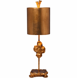 Lucas McKearn TA1233 Cross Gold Contemporary Gold Leaf Table Lamp