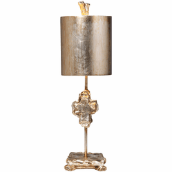 Lucas McKearn TA1234 Cross Silver Contemporary Silver Leaf Table Lamp Lighting
