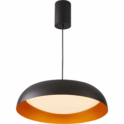Lumpure 5357-840RP-BK-CP-3 Noruega Contemporary Black And Gold LED 17" Pendant Light Fixture