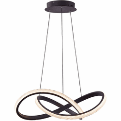Lumpure 5612-884-BK-TR-CCT Paris Contemporary Matte Black LED Hanging Light Fixture