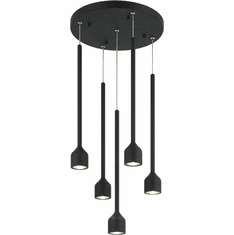 Mateo C35405MB Lumenagio Contemporary Matte Black LED Multi Hanging Light