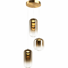 Mateo C37403AGAG Refrax Modern Aged Gold Brass LED Multi Pendant Lighting