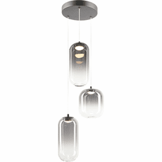 Mateo C37403MBSM Refrax Contemporary Matte Black LED Multi Drop Lighting Fixture