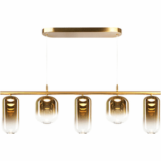 Mateo C37405AGAG Refrax Contemporary Aged Gold Brass LED Kitchen Island Light Fixture