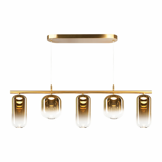 Mateo C37405AGAG Refrax Contemporary Aged Gold Brass LED Kitchen Island Light Fixture