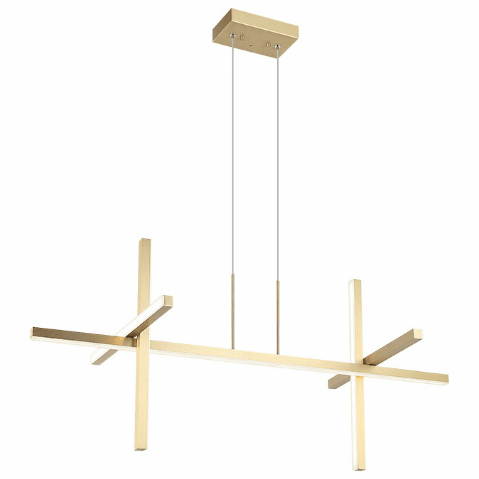 Mateo C38944BG Crosley Modern Brushed Gold LED Kitchen Island Light