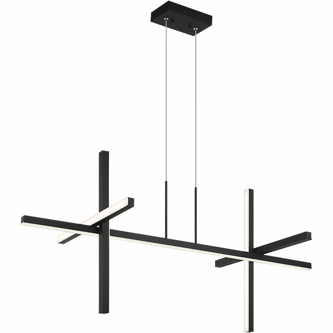 Mateo C38944MB Crosley Modern Matte Black LED Kitchen Island Lighting
